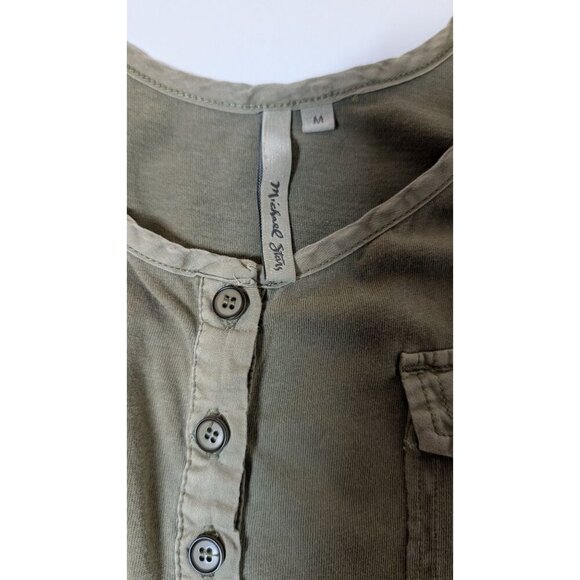 Michael Stars Sleeveless Romper Womens Medium Button Front 100% Cotton Comfy - Picture 3 of 10